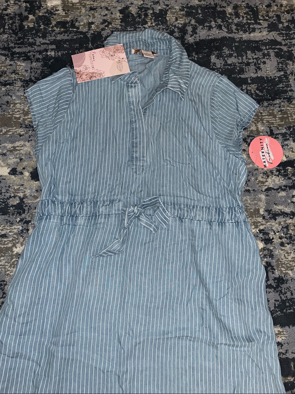 NWT Cute Half Button Maternity Shirt Dress